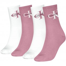 Чорапи Calvin klein 701241257 crew socks 4 pairs - White / Pink (Vintage Plum / White) чорапи,мъжки,чорапи,дамски,чорапи,calvin,klein,701241257,crew,socks,4,pairs,white,pink,(vintage,plum,white)