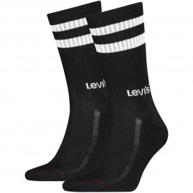 Чорапи Levi´s ® Sport Stripe crew socks 2 pairs - Black (Black) чорапи,мъжки,чорапи,дамски,чорапи,levi´s,®,sport,stripe,crew,socks,2,pairs,black,(black)