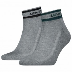 Чорапи Levi´s ® Sport Stripe Quarter short socks 2 pairs - Grey (Grey / Green) чорапи,мъжки,чорапи,дамски,чорапи,levi´s,®,sport,stripe,quarter,short,socks,2,pairs,grey,(grey,green)