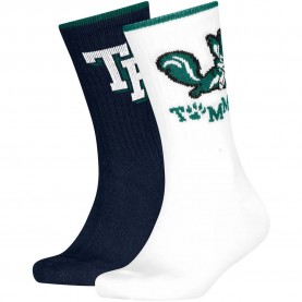 Чорапи Tommy hilfiger 701241833 crew socks 2 pairs - Multicolor (White / Navy) чорапи,мъжки,чорапи,дамски,чорапи,tommy,hilfiger,701241833,crew,socks,2,pairs,multicolor,(white,navy)