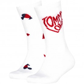 Чорапи Tommy hilfiger 701241837 crew socks 2 pairs - White (White) чорапи,мъжки,чорапи,дамски,чорапи,tommy,hilfiger,701241837,crew,socks,2,pairs,white,(white)