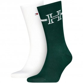 чорапи,мъжки,чорапи,дамски,чорапи,tommy,hilfiger,701241855,crew,socks,2,pairs,green,white,(deep,green)