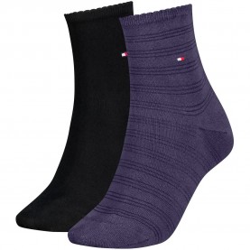 Чорапи Tommy hilfiger 701242223 short socks 2 pairs - Black / Purple (Purple Haze) чорапи,мъжки,чорапи,дамски,чорапи,tommy,hilfiger,701242223,short,socks,2,pairs,black,purple,(purple,haze)