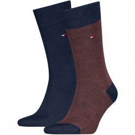 Чорапи Tommy hilfiger Birdseye socks 2 pairs - Multicolor (Chestnut / Navy) чорапи,мъжки,чорапи,дамски,чорапи,tommy,hilfiger,birdseye,socks,2,pairs,multicolor,(chestnut,navy)