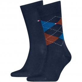 Чорапи Tommy hilfiger Check socks 2 pairs - Blue (Chestnut / Navy) чорапи,мъжки,чорапи,дамски,чорапи,tommy,hilfiger,check,socks,2,pairs,blue,(chestnut,navy)