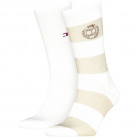 Чорапи Tommy hilfiger Rugby Crest crew socks 2 pairs - White (White) чорапи,мъжки,чорапи,дамски,чорапи,tommy,hilfiger,rugby,crest,crew,socks,2,pairs,white,(white)