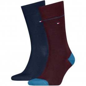 Чорапи Tommy hilfiger Small Stripe socks 2 pairs - Multicolor (Deep Rouge) чорапи,мъжки,чорапи,дамски,чорапи,tommy,hilfiger,small,stripe,socks,2,pairs,multicolor,(deep,rouge)