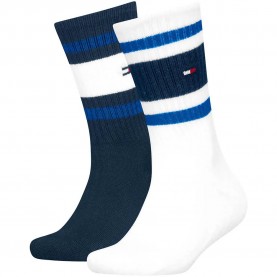 Чорапи Tommy hilfiger Sport Stripe crew socks 2 pairs - Multicolor (Bright Blue) чорапи,мъжки,чорапи,дамски,чорапи,tommy,hilfiger,sport,stripe,crew,socks,2,pairs,multicolor,(bright,blue)