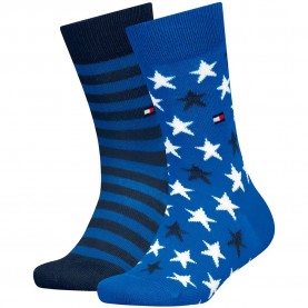 Чорапи Tommy hilfiger Stars And Stripes socks 2 pairs - Blue (Bright Blue) чорапи,мъжки,чорапи,дамски,чорапи,tommy,hilfiger,stars,and,stripes,socks,2,pairs,blue,(bright,blue)