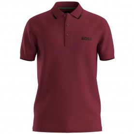 BOSS Paul Pro 10258089 GREEN short sleeve polo - Red (Dark Pink) дамски,блузи,с,яка,мъжки,блузи,с,яка,boss,paul,pro,10258089,green,short,sleeve,polo,red,(dark,pink)
