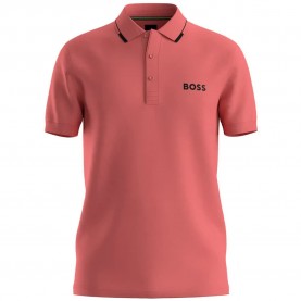 BOSS Paul Pro 10258089 GREEN short sleeve polo - Orange (Medium Pink) дамски,блузи,с,яка,мъжки,блузи,с,яка,boss,paul,pro,10258089,green,short,sleeve,polo,orange,(medium,pink)