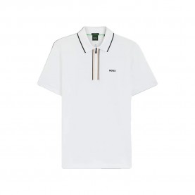 BOSS Philix 10272836 GREEN short sleeve polo - White (White) дамски,блузи,с,яка,мъжки,блузи,с,яка,boss,philix,10272836,green,short,sleeve,polo,white,(white)