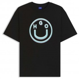 Тениска HUGO 50566578 Oversized BLUE short sleeve T-shirt - Black (Black 001) тениска,мъжки,тениски,дамски,тениски,hugo,50566578,oversized,blue,short,sleeve,t,shirt,black,(black,001)