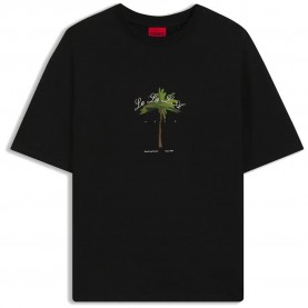 Тениска HUGO Duwom 01 RED short sleeve T-shirt - Black (Black) тениска,мъжки,тениски,дамски,тениски,hugo,duwom,01,red,short,sleeve,t,shirt,black,(black)