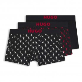 боксерки,мъжко,бельо,hugo,gift,10268005,trunk,red,boxers,3,units,black,(open,red)