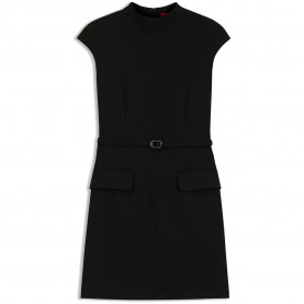 Рокля HUGO Kalunia 10233791 RED short sleeve short dress - Black (Black) рокля,дамски,поли,и,рокли,hugo,kalunia,10233791,red,short,sleeve,short,dress,black,(black)