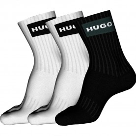 Чорапи HUGO Label 10267340 RED socks 3 pairs - Multicolor (Black) чорапи,мъжки,чорапи,дамски,чорапи,hugo,label,10267340,red,socks,3,pairs,multicolor,(black)