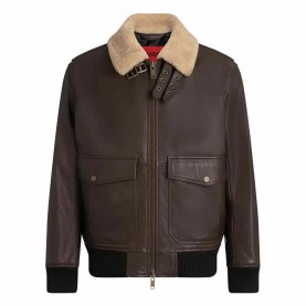 Яке HUGO Lorano 10252068 RED leather jacket - Brown (Brown Overflow) яке,мъжки,якета,дамски,якета,и,палта,hugo,lorano,10252068,red,leather,jacket,brown,(brown,overflow)