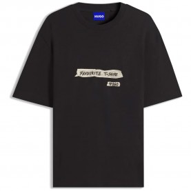 Тениска HUGO Naxter 10258299 BLUE short sleeve T-shirt - Black (Black 001) тениска,мъжки,тениски,дамски,тениски,hugo,naxter,10258299,blue,short,sleeve,t,shirt,black,(black,001)