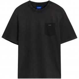 Тениска HUGO Nemin 10277382 BLUE T-shirt - Black (Black) тениска,мъжки,тениски,дамски,тениски,hugo,nemin,10277382,blue,t,shirt,black,(black)