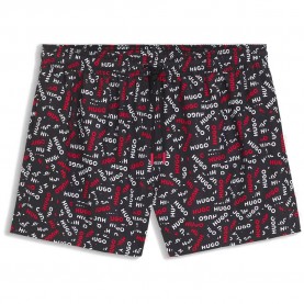 Бански гащета HUGO Ryu 10281180 RED swimming shorts - Black (Open Grey) бански,гащета,мъжки,бански,костюми,hugo,ryu,10281180,red,swimming,shorts,black,(open,grey)