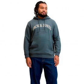 Суичър Jack & jones Denver Logo Plus Size hoodie - Grey (Turbulence) суичър,мъжки,пуловери,jack,&,jones,denver,logo,plus,size,hoodie,grey,(turbulence)