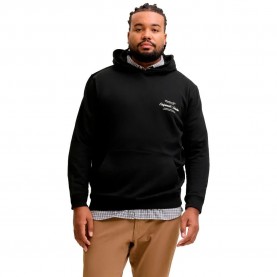 Суичър Jack & jones Norrebro Plus Size hoodie - Black (Black) суичър,мъжки,пуловери,jack,&,jones,norrebro,plus,size,hoodie,black,(black)