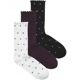 Чорапи Jack & jones Polly Polka Dot JJXX long socks 3 pairs - Multicolor (White / Winetasting / Black) чорапи,мъжки,чорапи,дамски,чорапи,jack,&,jones,polly,polka,dot,jjxx,long,socks,3,pairs,multicolor,(white,winetasting,black)