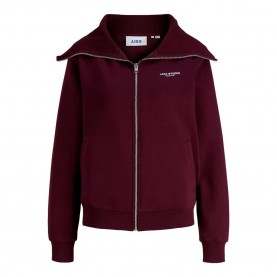 Блуза Jack & jones Studio Vesterbro Flat JJXX full zip sweatshirt - Red (Winetasting / Print Bright White Studio) блуза,дамски,блузи,jack,&,jones,studio,vesterbro,flat,jjxx,full,zip,sweatshirt,red,(winetasting,print,bright,white,studio)