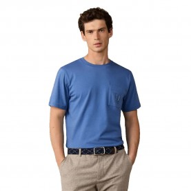 Тениска Hackett HM5000138 short sleeve T-shirt - Blue (Eton Blue) тениска,мъжки,тениски,дамски,тениски,hackett,hm5000138,short,sleeve,t,shirt,blue,(eton,blue)