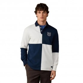 Hackett HM5700022 long sleeve polo - White / Blue (Old Navy) дамски,блузи,с,яка,мъжки,блузи,с,яка,hackett,hm5700022,long,sleeve,polo,white,blue,(old,navy)