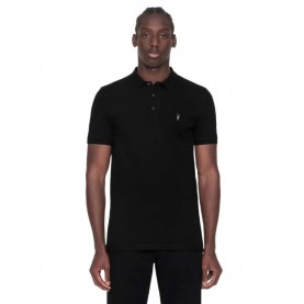 Allsaints Reform short sleeve polo - Black (Black) дамски,блузи,с,яка,мъжки,блузи,с,яка,allsaints,reform,short,sleeve,polo,black,(black)