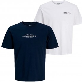 Тениска Jack & jones Blocking short sleeve T-shirt 2 units - Blue (Navy Blazer / White) тениска,мъжки,тениски,дамски,тениски,jack,&,jones,blocking,short,sleeve,t,shirt,2,units,blue,(navy,blazer,white)