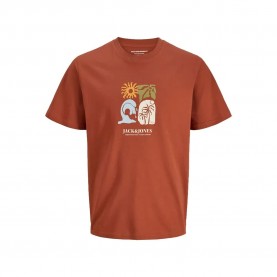 Тениска Jack & jones Califa short sleeve T-shirt - Brown / Orange (Arabian Spice) тениска,мъжки,тениски,дамски,тениски,jack,&,jones,califa,short,sleeve,t,shirt,brown,orange,(arabian,spice)