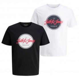 Тениска Jack & jones Corp Logo short sleeve T-shirt 2 units - White / Black (Whtie / Black) тениска,мъжки,тениски,дамски,тениски,jack,&,jones,corp,logo,short,sleeve,t,shirt,2,units,white,black,(whtie,black)