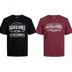 Тениска Jack & jones Logo Block short sleeve T-shirt 2 units - Red / Black (Black / Vineyard Wine) тениска,мъжки,тениски,дамски,тениски,jack,&,jones,logo,block,short,sleeve,t,shirt,2,units,red,black,(black,vineyard,wine)