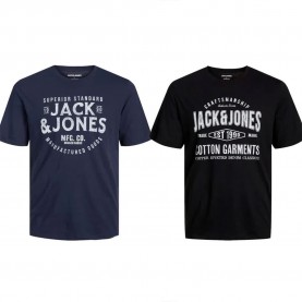 Тениска Jack & jones Logo Block short sleeve T-shirt 2 units - Blue / Black (Navy Blazer / Black) тениска,мъжки,тениски,дамски,тениски,jack,&,jones,logo,block,short,sleeve,t,shirt,2,units,blue,black,(navy,blazer,black)