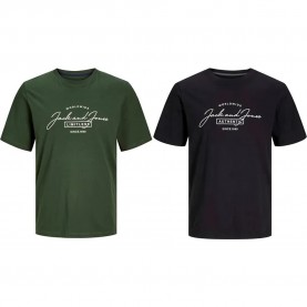 Тениска Jack & jones Urban short sleeve T-shirt 2 units - Green / Black (Kombu Green / Black) тениска,мъжки,тениски,дамски,тениски,jack,&,jones,urban,short,sleeve,t,shirt,2,units,green,black,(kombu,green,black)
