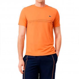 Тениска Lacoste Ultra-Dry Printed short sleeve T-shirt - Orange (Blossom) тениска,мъжки,тениски,дамски,тениски,lacoste,ultra,dry,printed,short,sleeve,t,shirt,orange,(blossom)