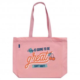 Чанта Mr wonderful Today Is Going to Be Great Can´t Wait! tote bag - Pink (Pink) чанта,всички,чанти,mr,wonderful,today,is,going,to,be,great,can´t,wait!,tote,bag,pink,(pink)