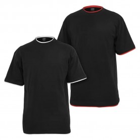 Тениска Urban classics TB029B short sleeve T-shirt 2 units - Black (Black / White / Black / Red) тениска,мъжки,тениски,дамски,тениски,urban,classics,tb029b,short,sleeve,t,shirt,2,units,black,(black,white,black,red)