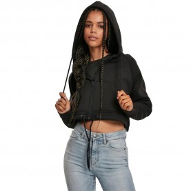 Блуза Urban classics TB3018 full zip sweatshirt - Black (Black) блуза,дамски,блузи,urban,classics,tb3018,full,zip,sweatshirt,black,(black)