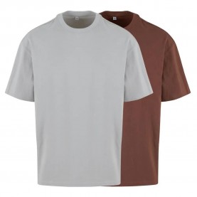 Тениска Urban classics TB7747A short sleeve T-shirt 2 units - Brown / White (Light Asphalt / Chocolate Brown) тениска,мъжки,тениски,дамски,тениски,urban,classics,tb7747a,short,sleeve,t,shirt,2,units,brown,white,(light,asphalt,chocolate,brown)