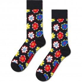 Чорапи Happy socks Folk Flower crew socks - Black (Black / Multi) чорапи,мъжки,чорапи,дамски,чорапи,happy,socks,folk,flower,crew,socks,black,(black,multi)