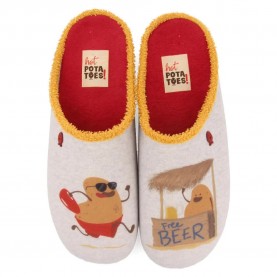 Пантофи Hot potatoes Binasco slippers - White (Grey / Gray) пантофи,мъжки,пантофи,дамски,пантофи,hot,potatoes,binasco,slippers,white,(grey,gray)
