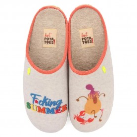 Пантофи Hot potatoes Tengah slippers - White / Grey (Grey / Gray) пантофи,мъжки,пантофи,дамски,пантофи,hot,potatoes,tengah,slippers,white,grey,(grey,gray)