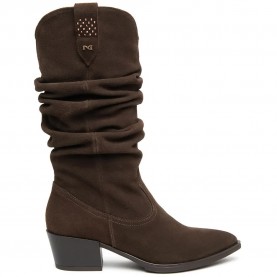 Обувки Nero giardini I617128D heel boots - Brown (Dark Brown) обувки,дамски,боти,мъжки,боти,nero,giardini,i617128d,heel,boots,brown,(dark,brown)