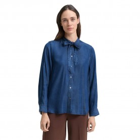 Tom tailor 1048677 long sleeve blouse - Blue (Blue Denim Dark Wash) дамски,блузи,tom,tailor,1048677,long,sleeve,blouse,blue,(blue,denim,dark,wash)