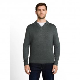 Tom tailor 1052223 long sleeve polo - Grey (Darkest Olive Melange) дамски,блузи,с,яка,мъжки,блузи,с,яка,tom,tailor,1052223,long,sleeve,polo,grey,(darkest,olive,melange)