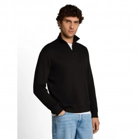 Блуза Tom tailor 1052730 half zip sweatshirt - Black (Black) блуза,мъжки,пуловери,tom,tailor,1052730,half,zip,sweatshirt,black,(black)